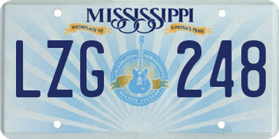 MS license plate LZG248