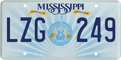 MS license plate LZG249
