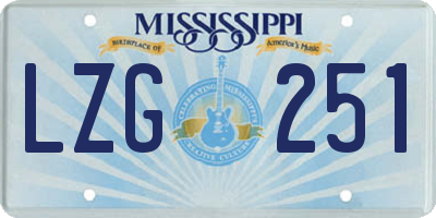 MS license plate LZG251
