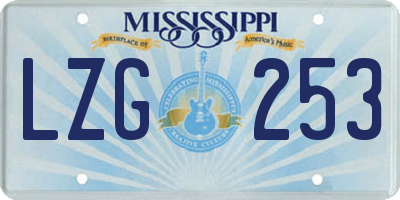 MS license plate LZG253