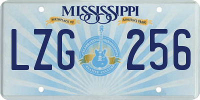 MS license plate LZG256