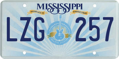 MS license plate LZG257