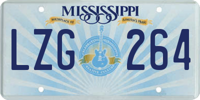 MS license plate LZG264