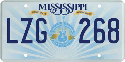 MS license plate LZG268