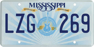 MS license plate LZG269