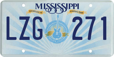 MS license plate LZG271