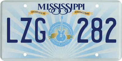 MS license plate LZG282