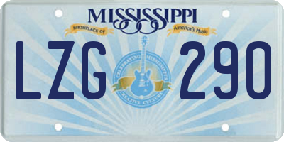 MS license plate LZG290