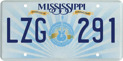 MS license plate LZG291