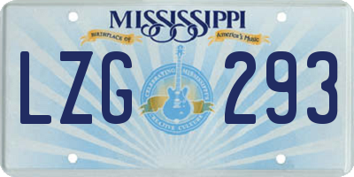 MS license plate LZG293