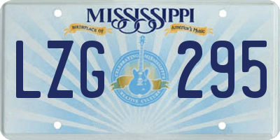 MS license plate LZG295