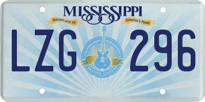 MS license plate LZG296