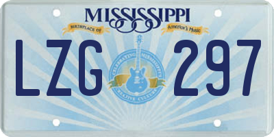 MS license plate LZG297