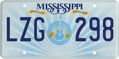 MS license plate LZG298