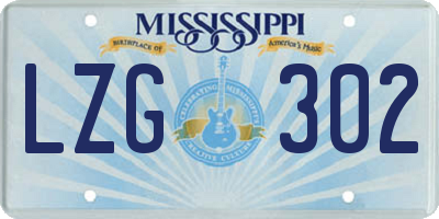 MS license plate LZG302