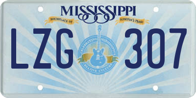 MS license plate LZG307