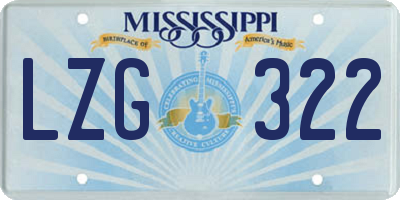 MS license plate LZG322