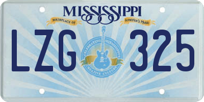MS license plate LZG325