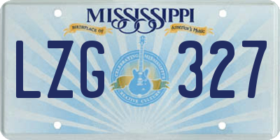 MS license plate LZG327