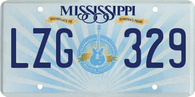 MS license plate LZG329