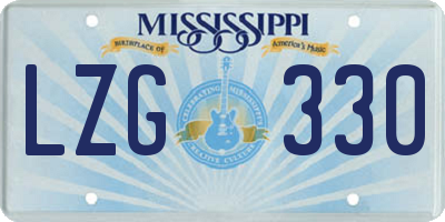 MS license plate LZG330