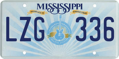 MS license plate LZG336