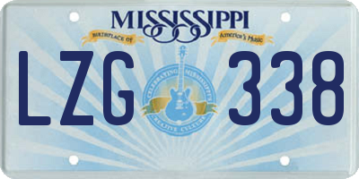 MS license plate LZG338