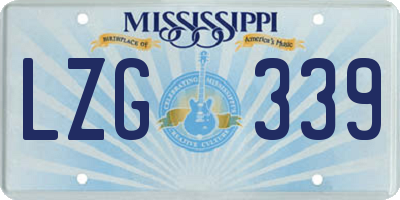 MS license plate LZG339