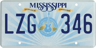 MS license plate LZG346