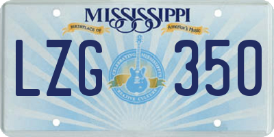 MS license plate LZG350