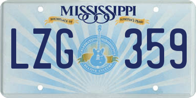 MS license plate LZG359
