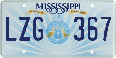MS license plate LZG367