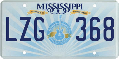 MS license plate LZG368