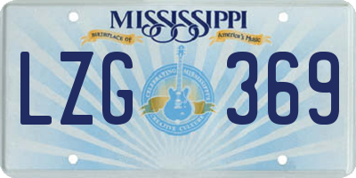 MS license plate LZG369