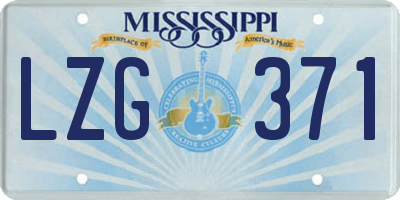 MS license plate LZG371