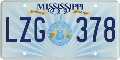 MS license plate LZG378
