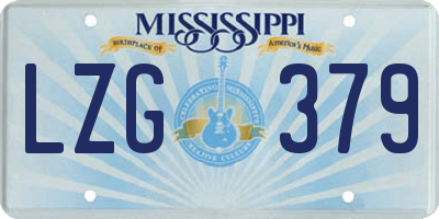 MS license plate LZG379