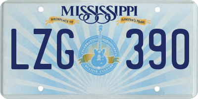 MS license plate LZG390