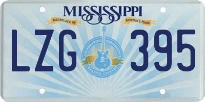 MS license plate LZG395