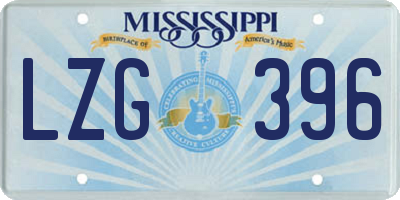 MS license plate LZG396
