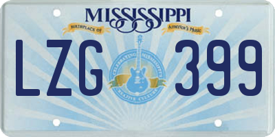 MS license plate LZG399