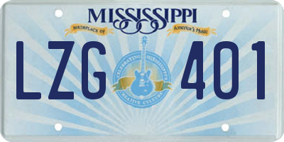 MS license plate LZG401