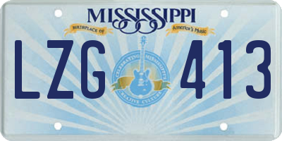 MS license plate LZG413