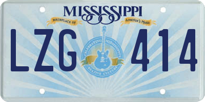 MS license plate LZG414