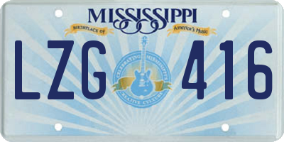 MS license plate LZG416