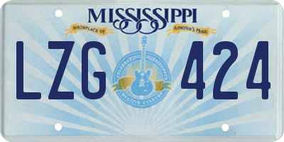 MS license plate LZG424