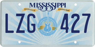 MS license plate LZG427