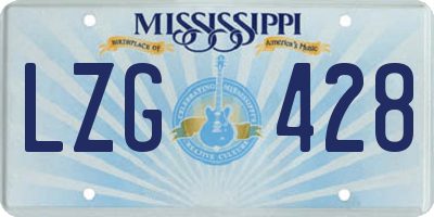 MS license plate LZG428
