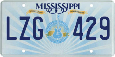 MS license plate LZG429