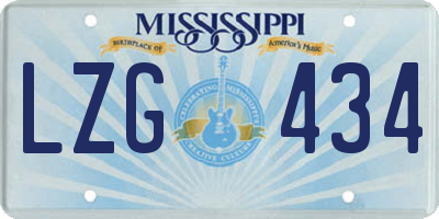 MS license plate LZG434